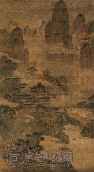 燕文贵 清 山水人物 立轴 设色绢本