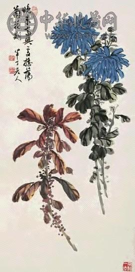 陈半丁 花卉图 轴 设色纸本