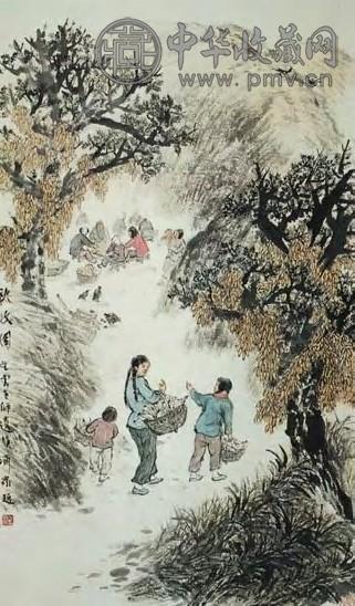 赵望云 近代 秋收图 轴