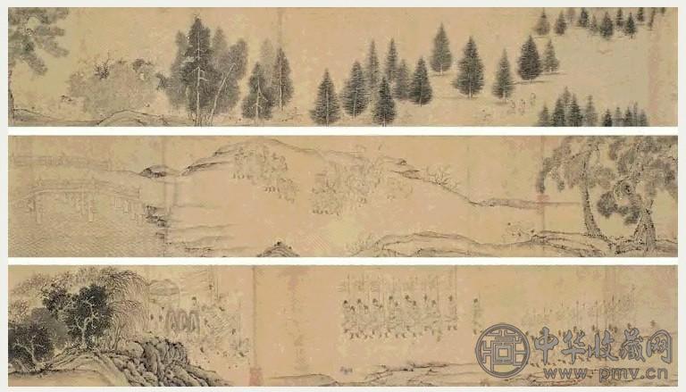 渭桥授盟图 手卷 水墨纸本