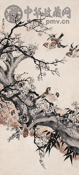 朱文侯 花鸟 轴 纸本