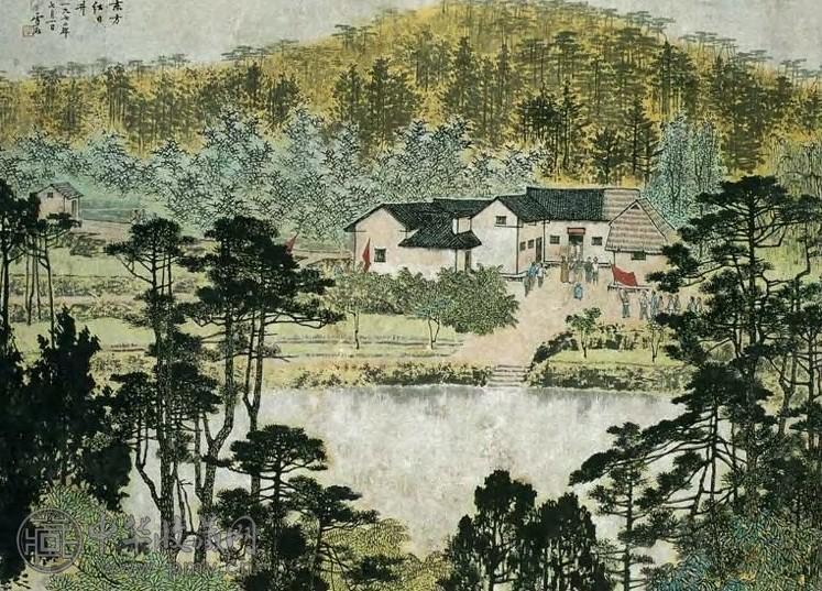 白雪石 当代 东方红日升 镜心