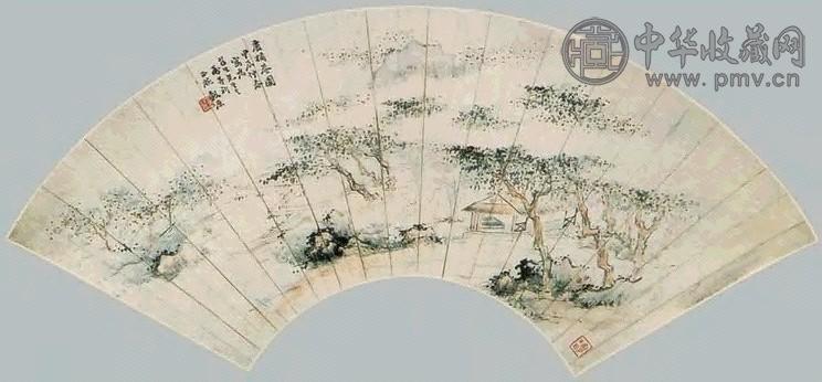 黄均 山水 扇面 纸本