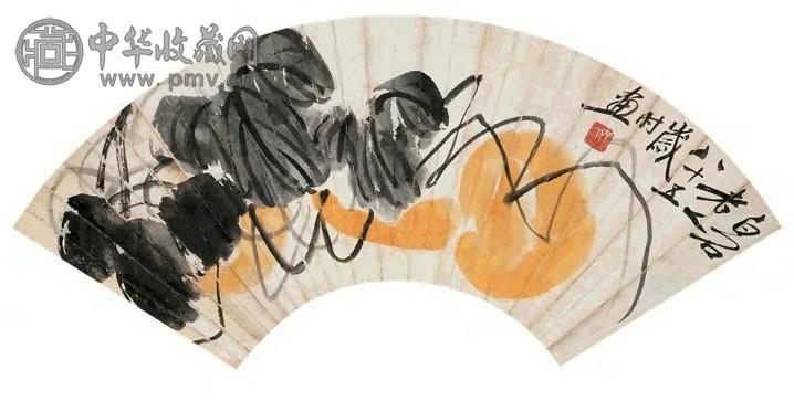 齐白石 葫芦图 扇面 纸本设色