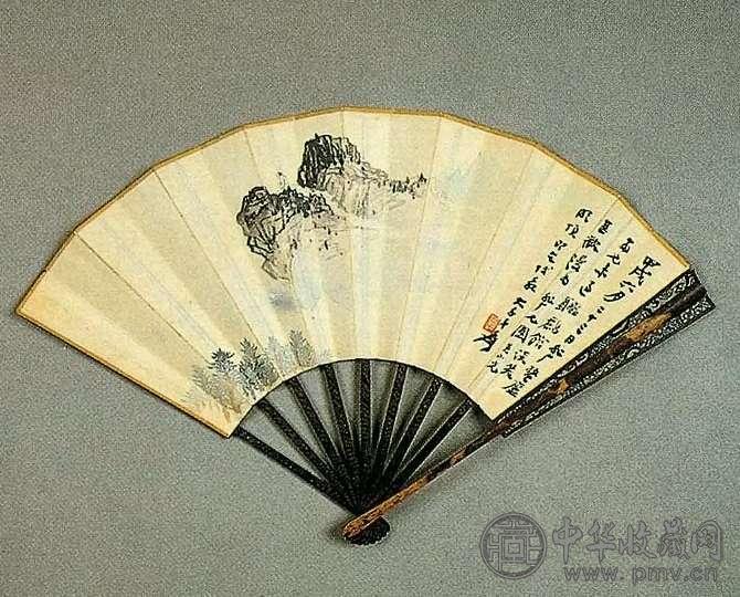 张大千 黄山光明顶 成扇