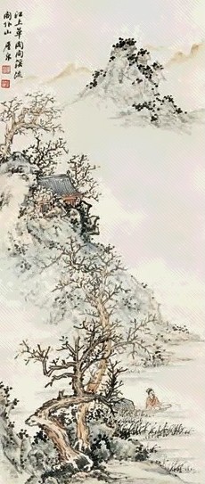 萧俊贤 山水 立轴 设色纸本
