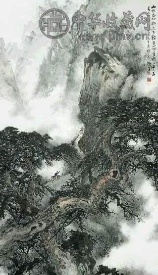 近现代 黎雄才 毛泽东词意 轴