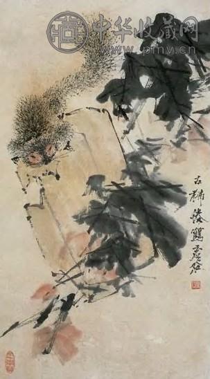 虚谷 松鼠图 立轴 设色纸本