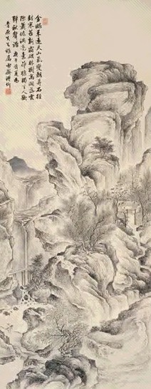 溥伒 霜林独坐图 立轴 水墨纸本