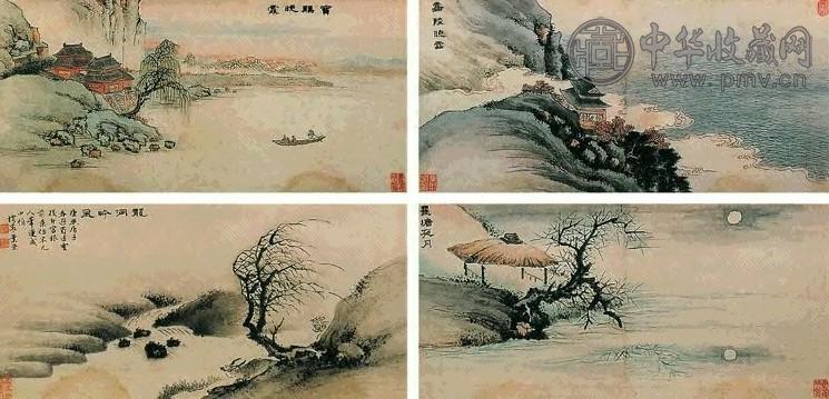 叶荣 山水 手卷 设色纸本