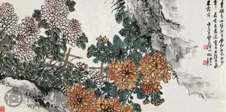 近现代 吴徵 秋菊 镜心