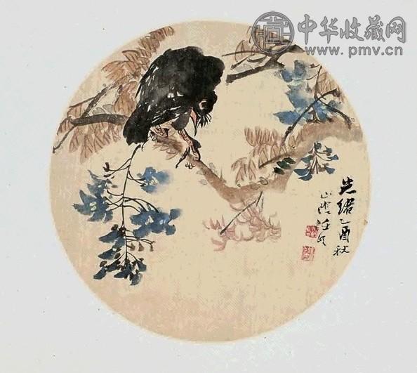 任伯年 光绪乙酉(1885年)作 花鸟 镜片 设色绢本