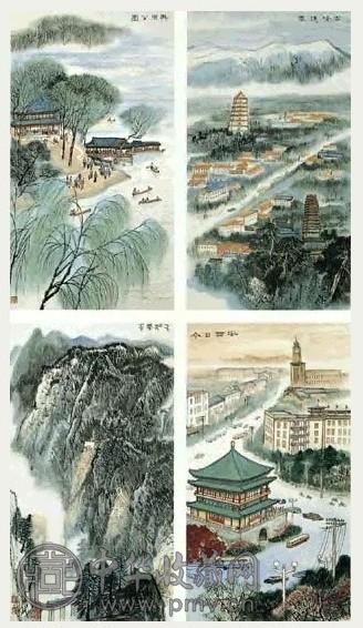 近现代 何海霞 长安四景 镜心