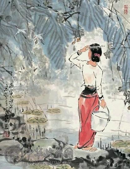 宋吟可 1986年作 傣族姑娘 镜心 设色纸本