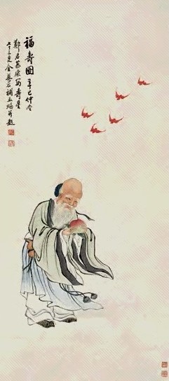 郑慕康金梦石 1941年作 福寿图 立轴 设色纸本