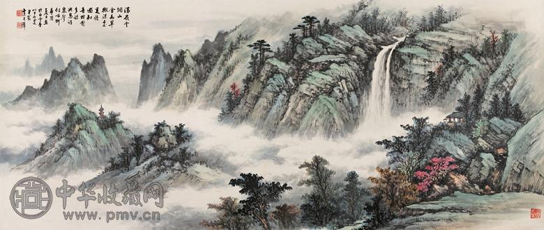 黄君璧 1981年作 高山流水 镜心 设色纸本