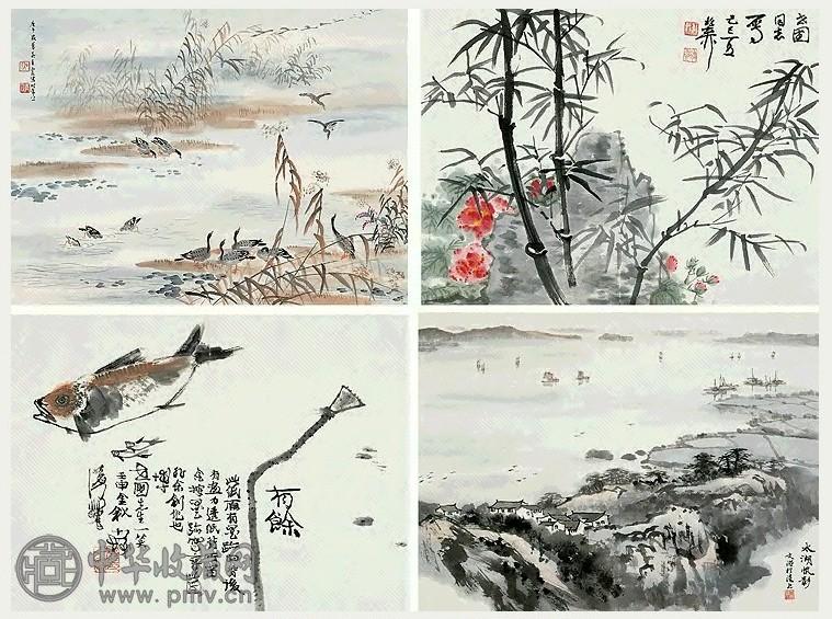 近现代 谢稚柳 集珍 册(12幅选4)