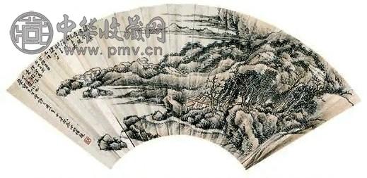 袁立凖 山水(4把) 成扇 设色纸本