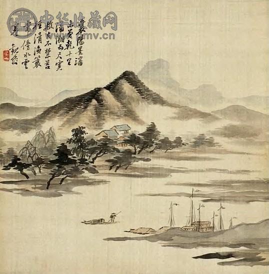 近现代 吴观岱 醉渔唱晚 轴