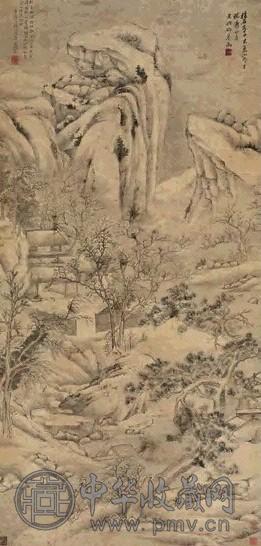 研香 山水 立轴 设色纸本