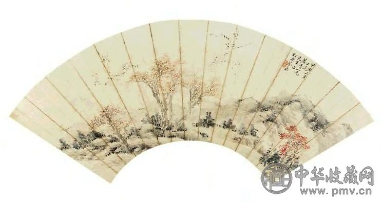 蔡嘉 山水 扇面 纸本