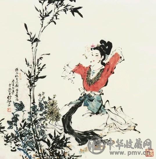 白伯骅 插花图 立轴 纸本