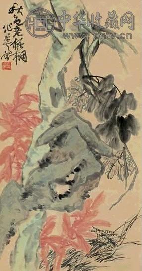 蒲华 花卉 立轴 设色纸本