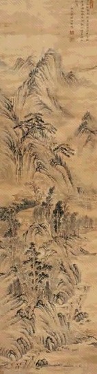 朱璜 翠云草阁图轴 立轴 设色绫本