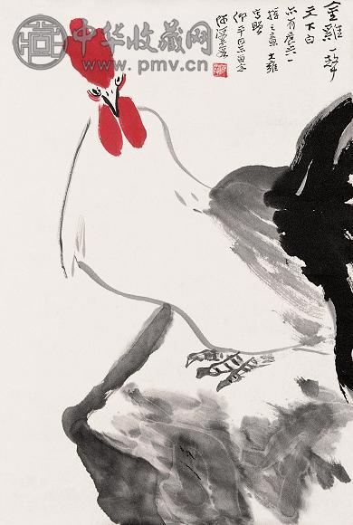 何海霞 鸡 镜心