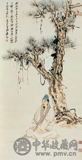 张大千 古贤图 轴 纸本设色