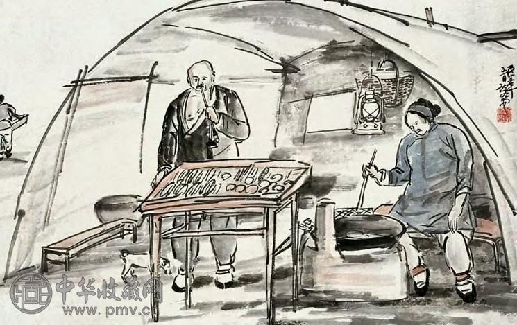 赵望云 人物 镜心