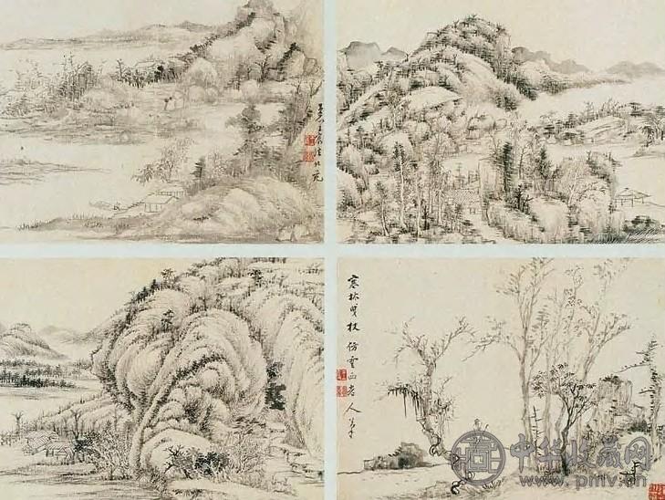 王宸 山水清晖 册页(8开) 纸本水墨