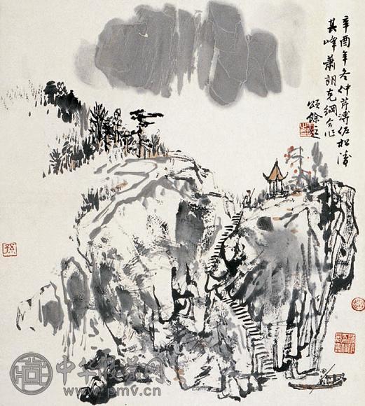 溥佐等 山水 立轴 设色纸本