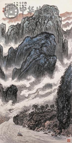 杨石朗 1998年作 李白诗意图 立轴 设色纸本