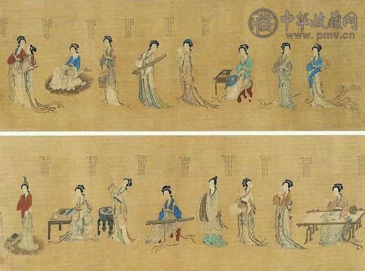 仇英 清初 六十美人图 卷