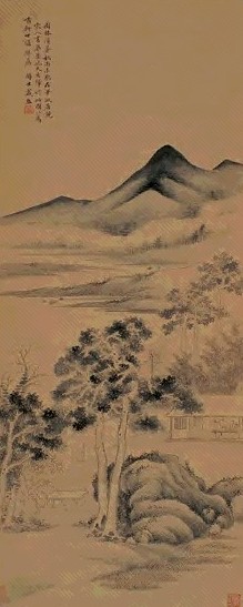 戴熙 读书图 立轴 纸本水墨