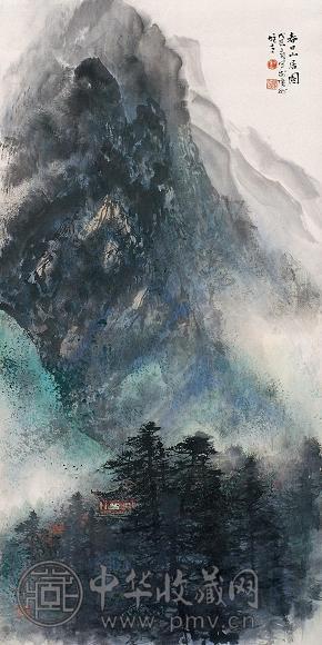 黎雄才 春日山居 镜心 设色纸本